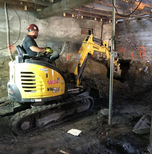 Atlas Fondation - Machinerie - Excavation d'un sous-sol
